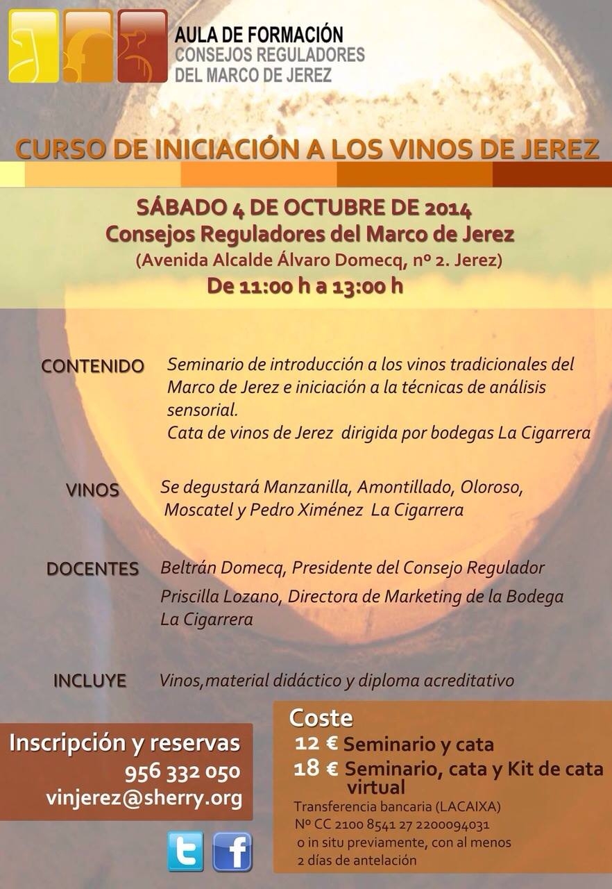 CURSO DE INICIACIN A LOS VINOS DE JEREZ